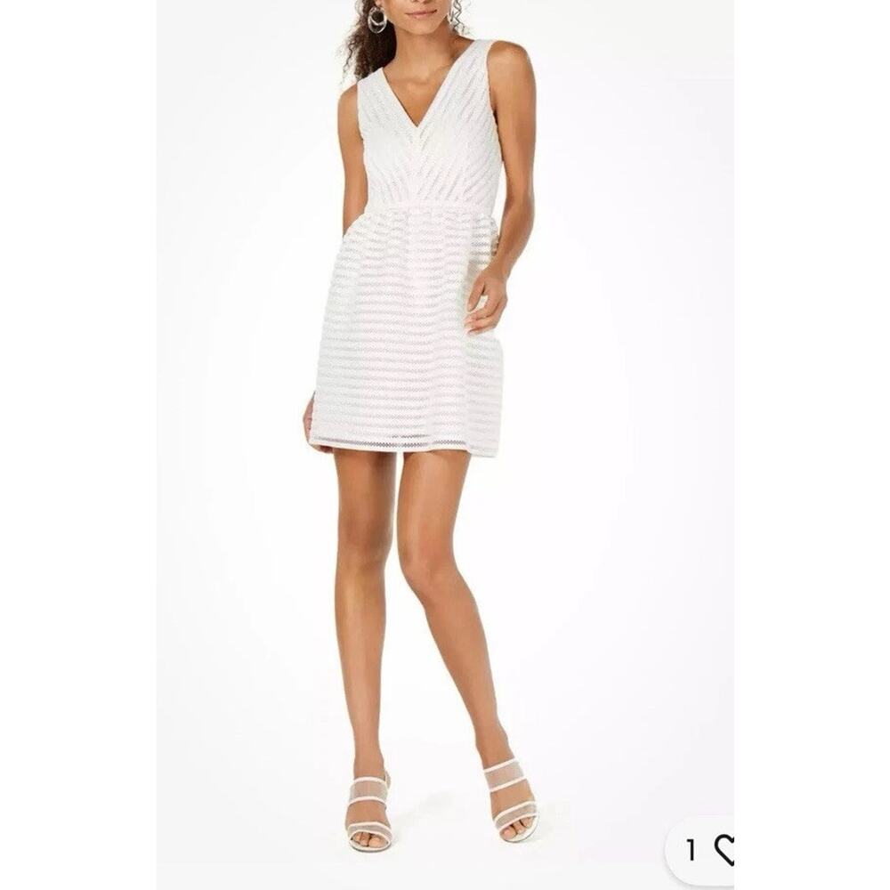 Bar III Dress White Bridal Shower Bachelorette Wedding Bride Lace Size 8 New NWT